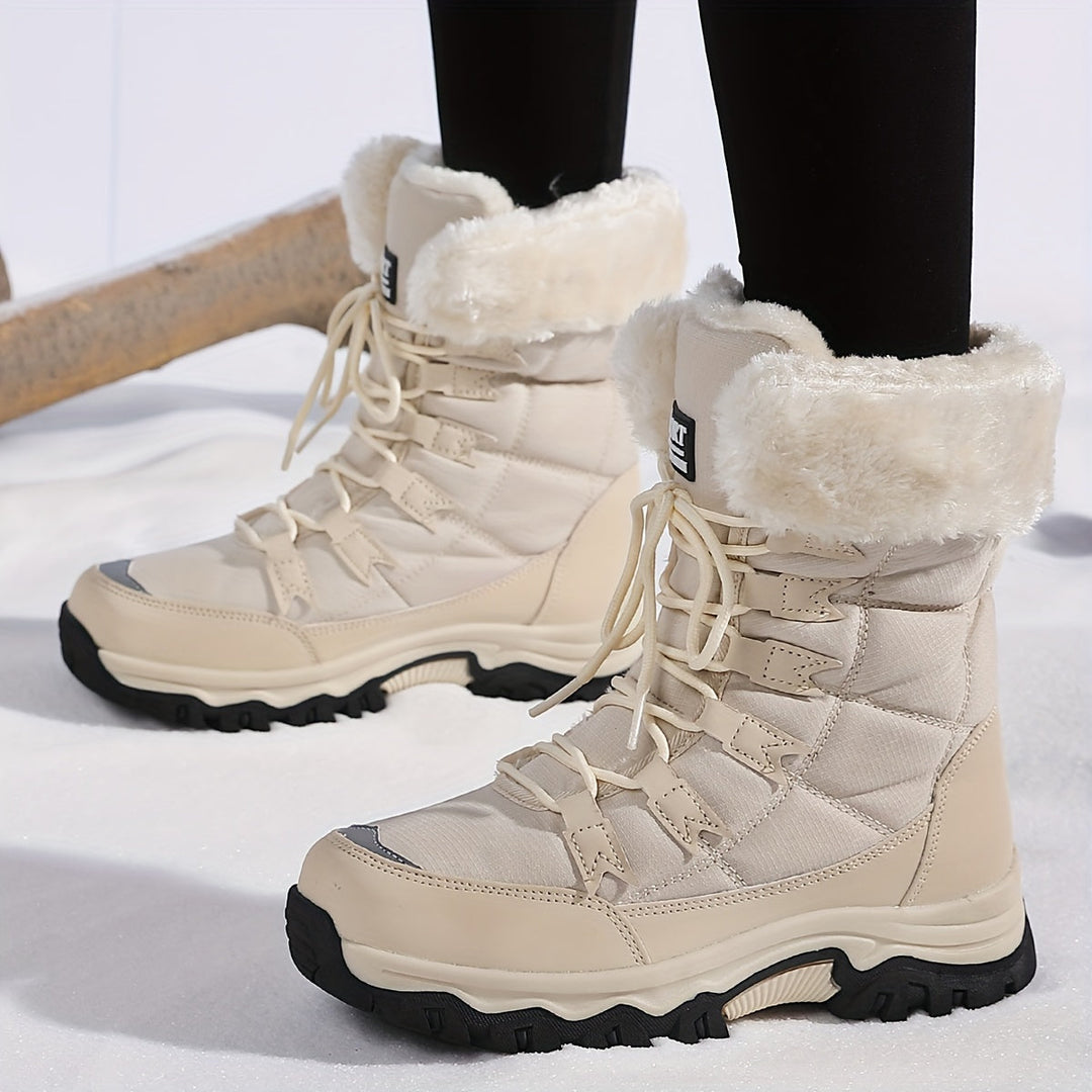 Women's Beige Cosy Winter Ankle Boots
