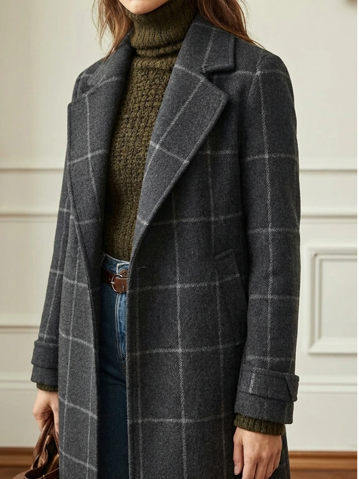 Women's Classic Wool Long Coat With Buttons