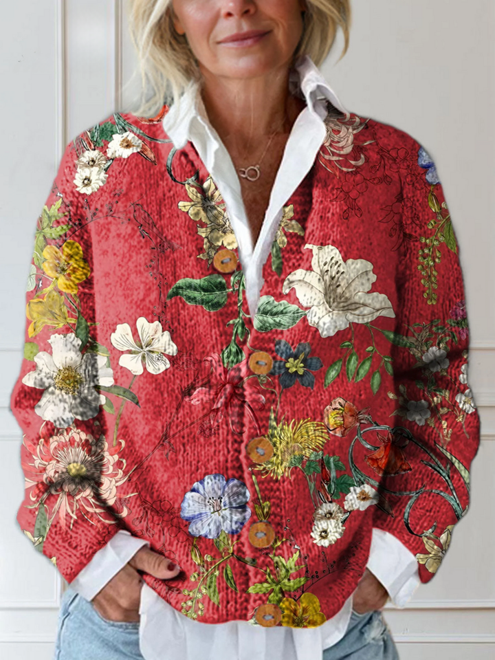 Amelia | Vintage Floral Cardigan Sweater