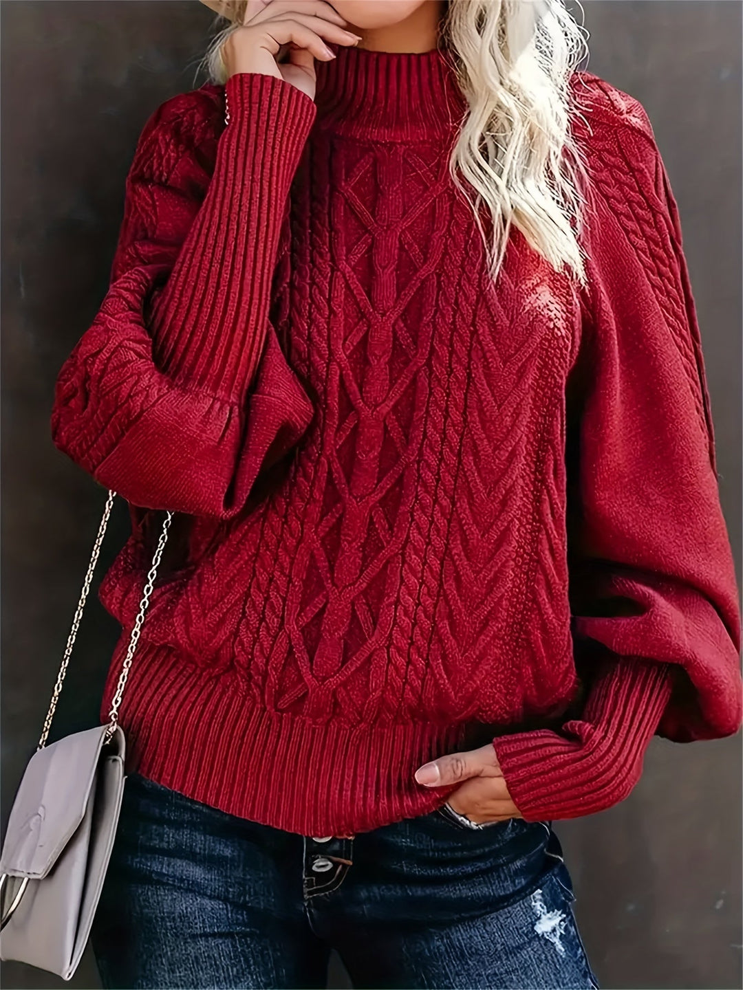 Women's Cosy Cable Knit Turtleneck Jumper
