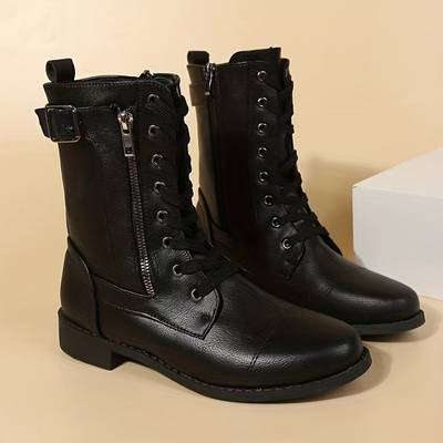 Women's Stylish Leather Lace-Up Ankle Boots