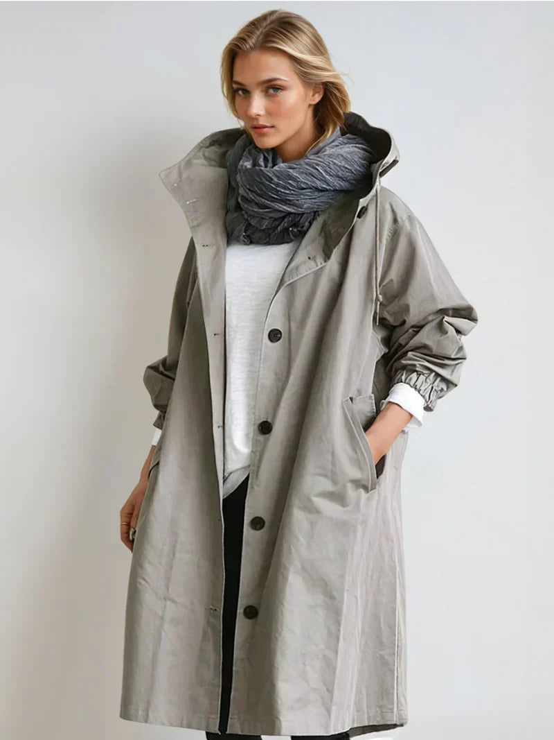 Women's Stylish Waterproof Long Hooded Rain coat