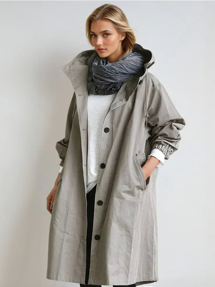 Women's Stylish Waterproof Long Hooded Rain coat