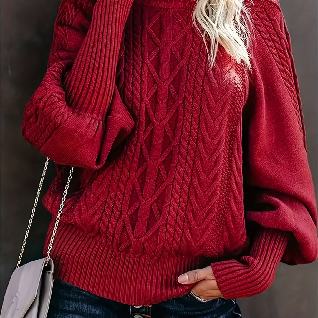 Women's Cosy Cable Knit Turtleneck Jumper