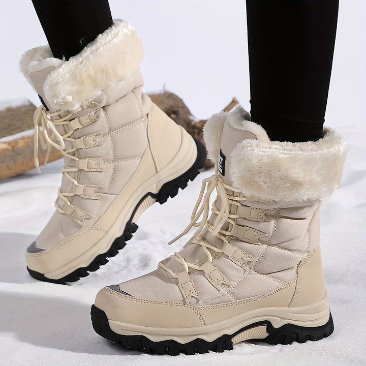 Women's Beige Cosy Winter Ankle Boots