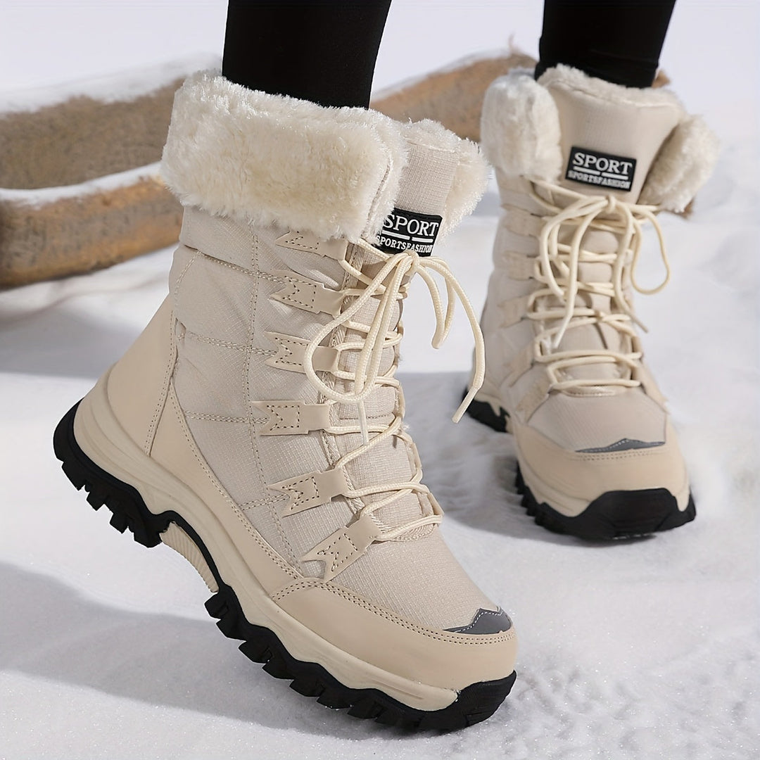 Women's Beige Cosy Winter Ankle Boots