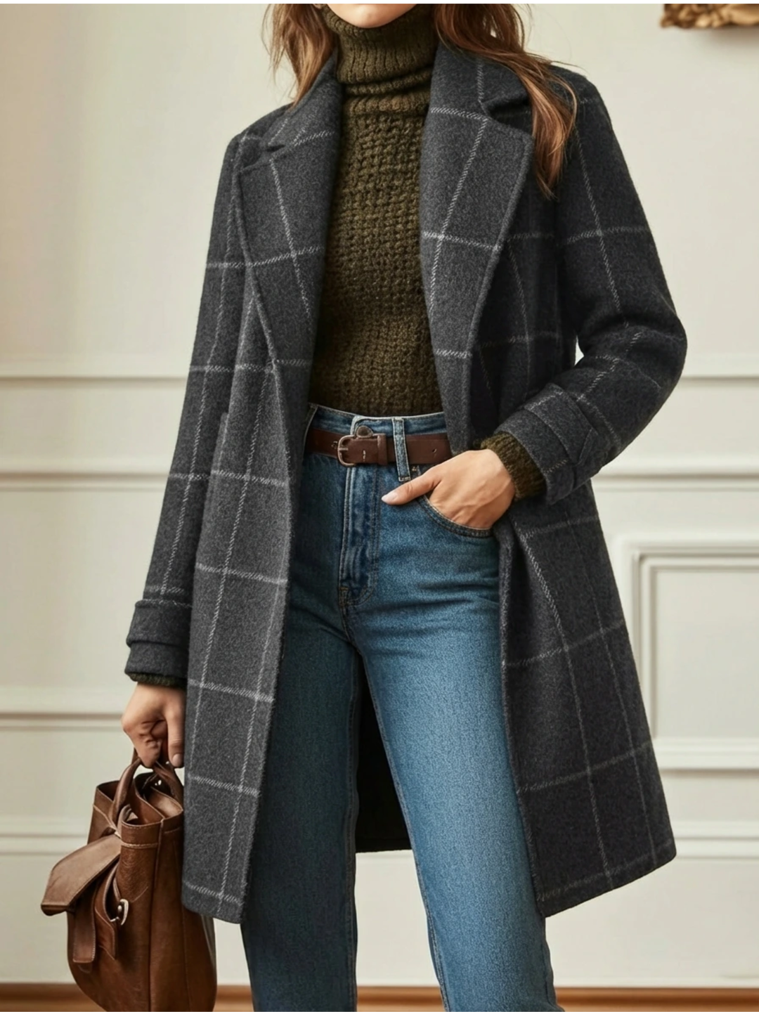 Women's Classic Wool Long Coat With Buttons
