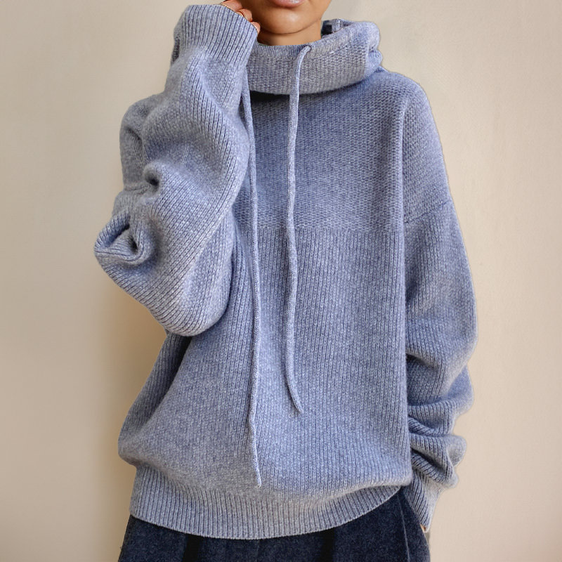 Women's Classic Oversized Cropped Chunky Knit Hoodie