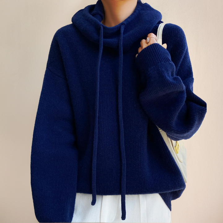 Women's Classic Oversized Cropped Chunky Knit Hoodie