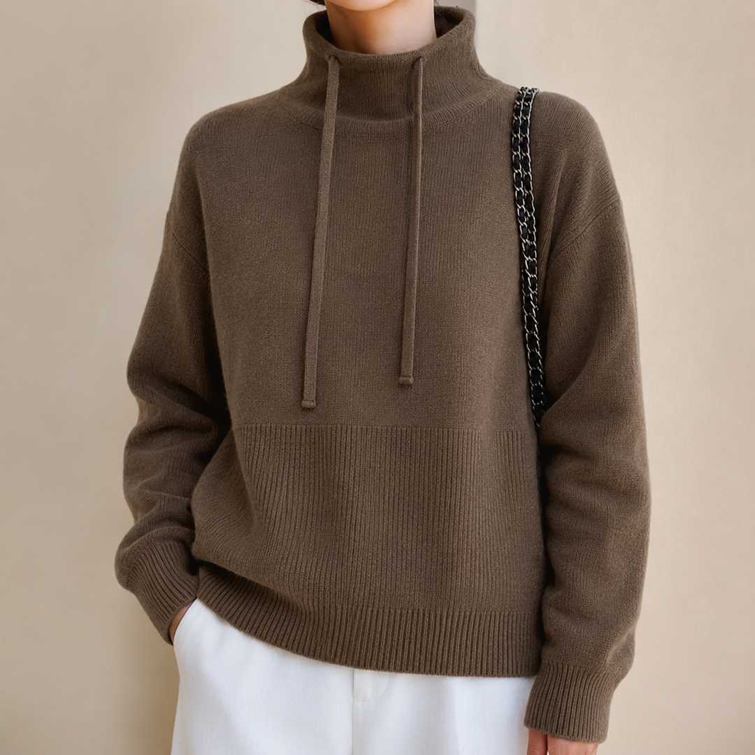 Women's Classic Oversized Cropped Chunky Knit Hoodie