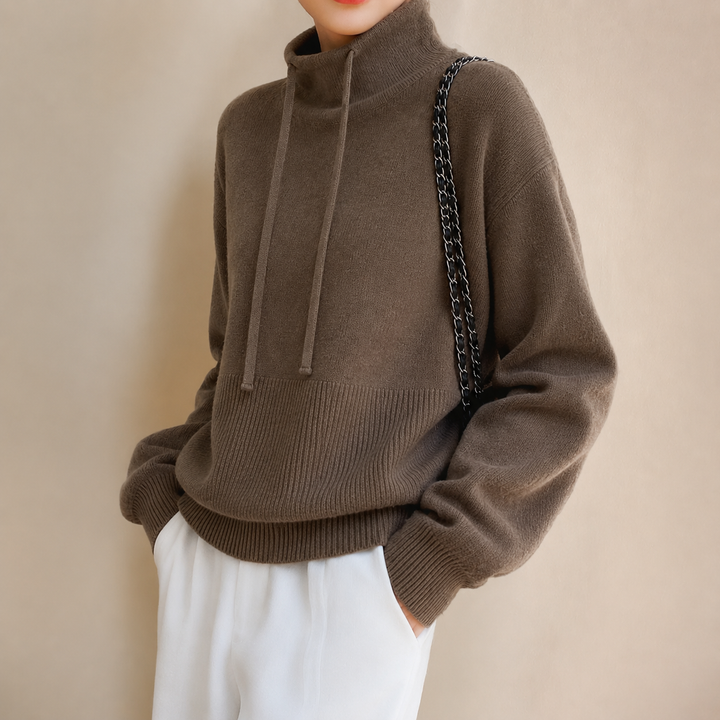 Women's Classic Oversized Cropped Chunky Knit Hoodie
