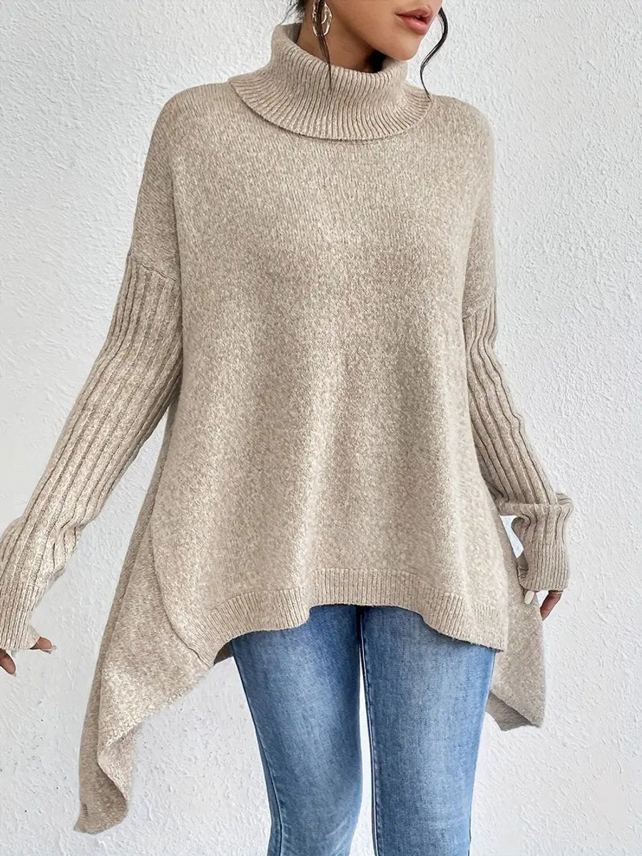 Women's Elegant Oversized Turtleneck Knit Jumper