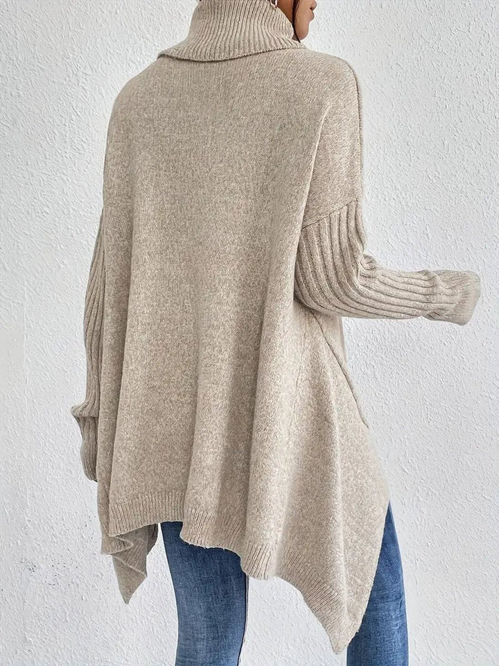 Women's Elegant Oversized Turtleneck Knit Jumper