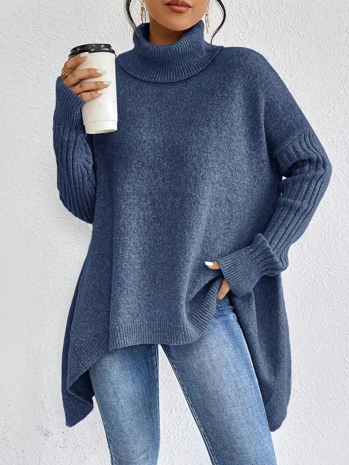 Women's Elegant Oversized Turtleneck Knit Jumper