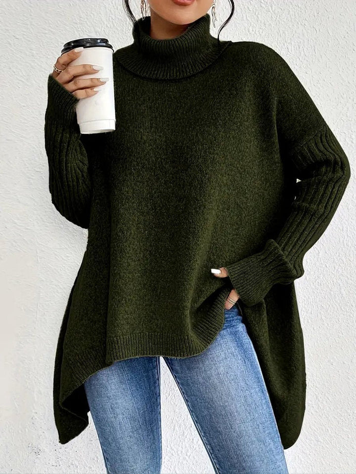 Women's Elegant Oversized Turtleneck Knit Jumper