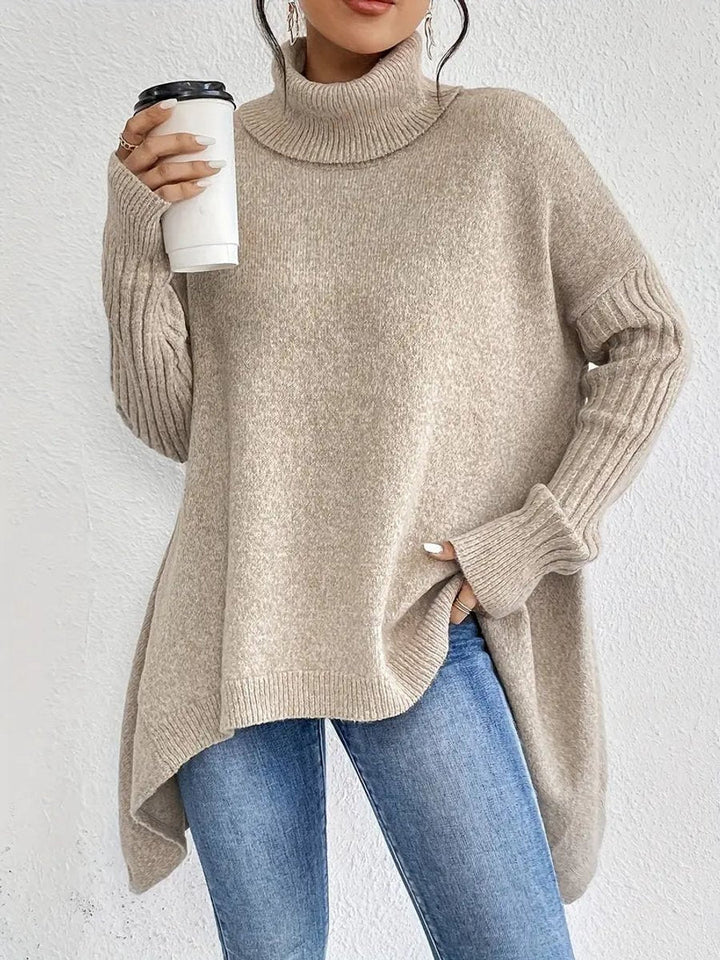 Women's Elegant Oversized Turtleneck Knit Jumper