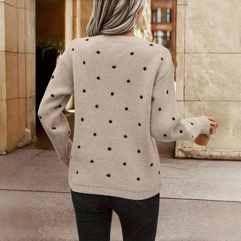 Women's Relaxed Ribbed Knit Jumper with Crew Neck