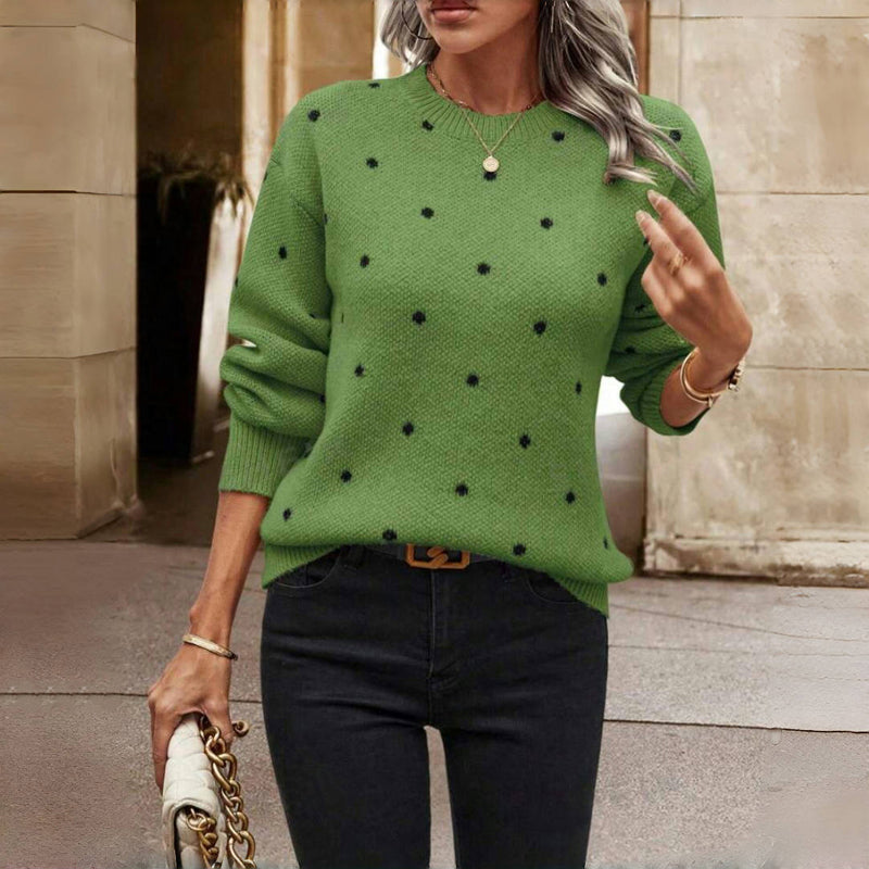 Women's Relaxed Ribbed Knit Jumper with Crew Neck