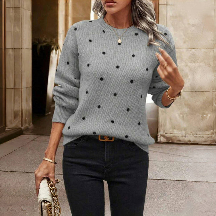 Women's Relaxed Ribbed Knit Jumper with Crew Neck