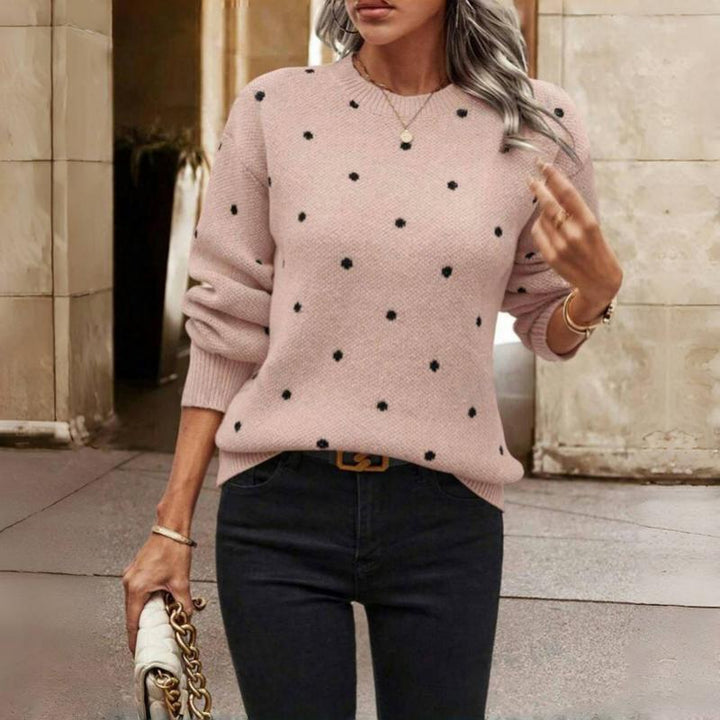 Women's Relaxed Ribbed Knit Jumper with Crew Neck