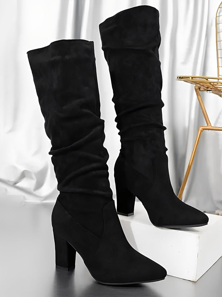 Women's Tailored Knee High Heeled Boots