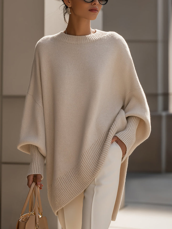 Women's Stylish Mock Neck Ribbed Knit Jumper