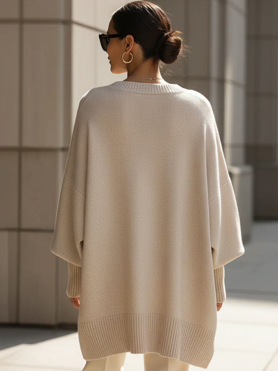 Women's Stylish Mock Neck Ribbed Knit Jumper