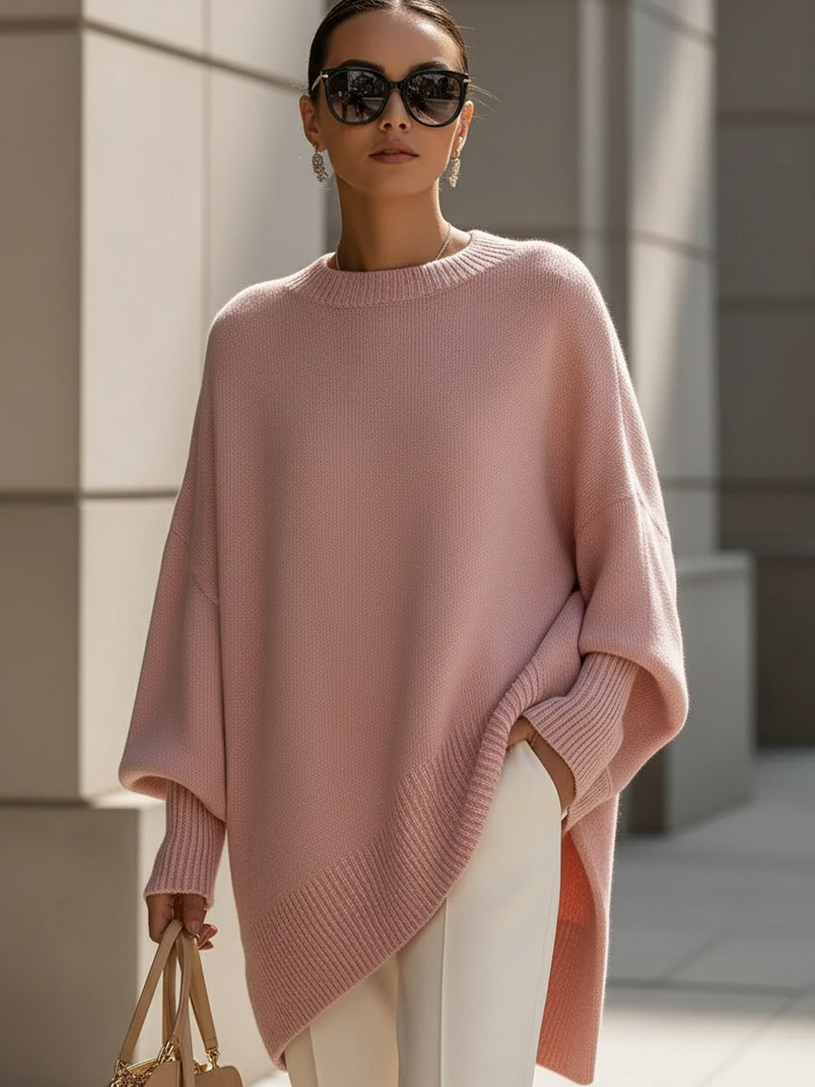 Women's Stylish Mock Neck Ribbed Knit Jumper