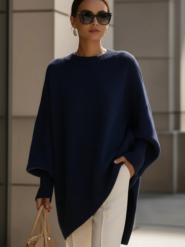 Women's Stylish Mock Neck Ribbed Knit Jumper