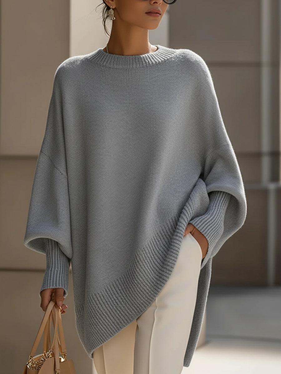 Women's Stylish Mock Neck Ribbed Knit Jumper