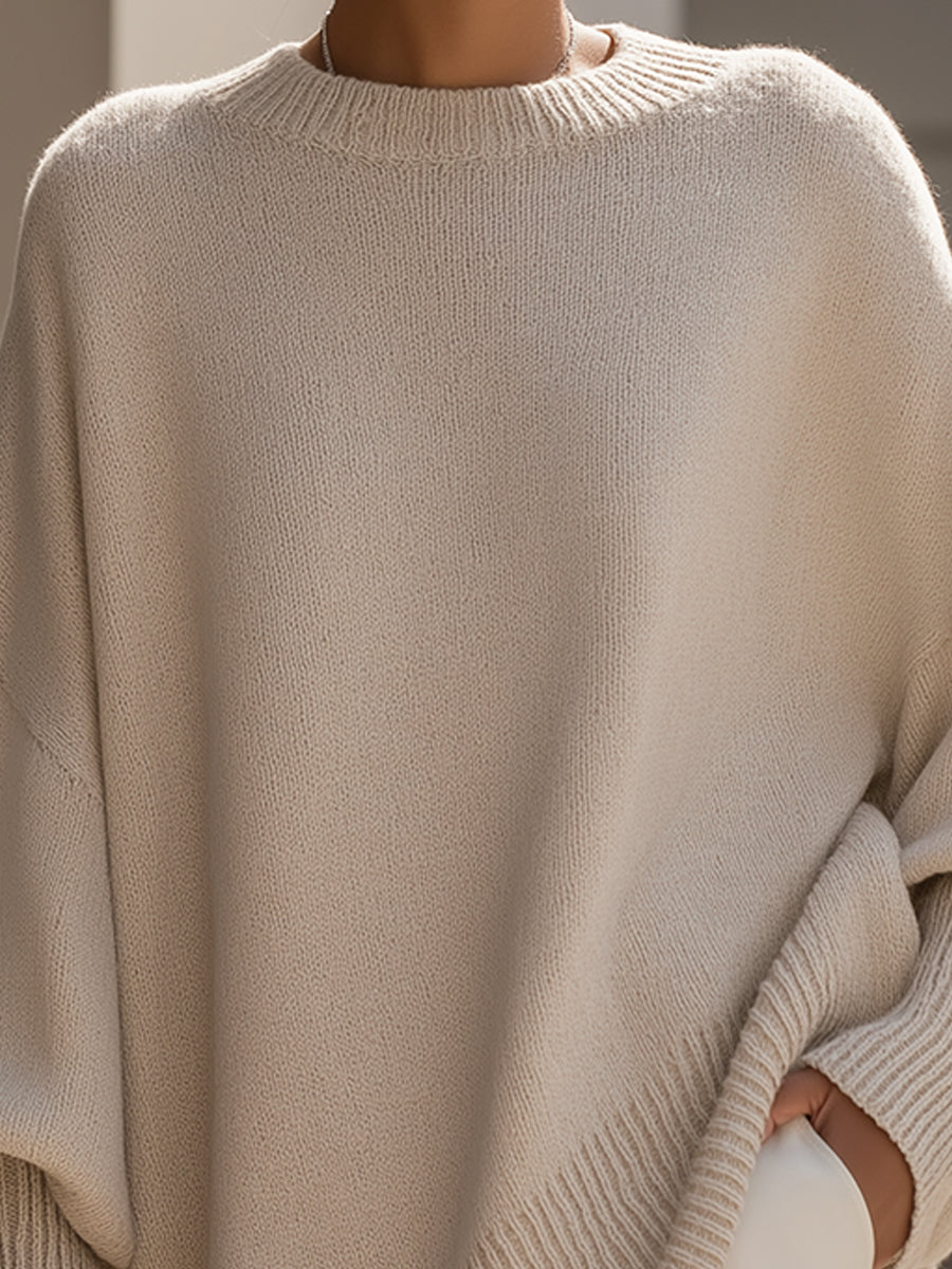 Women's Stylish Mock Neck Ribbed Knit Jumper