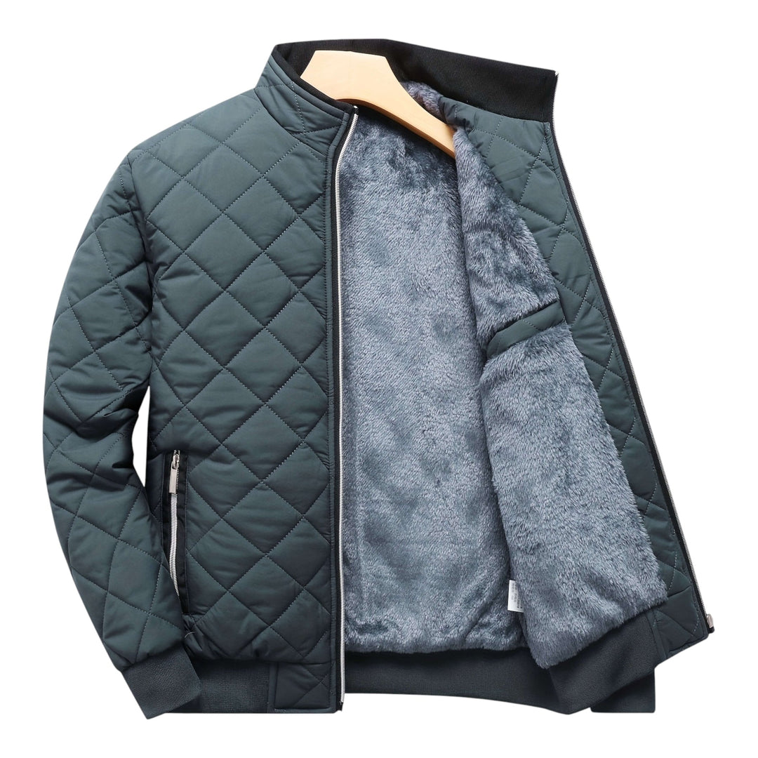 Men's Stylish Quilted Puffer Jacket with Funnel Neck