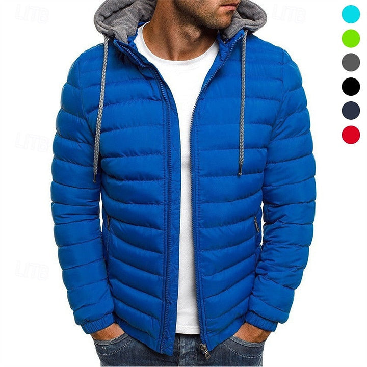 Men's Versatile Hooded Quilted Puffer Jacket