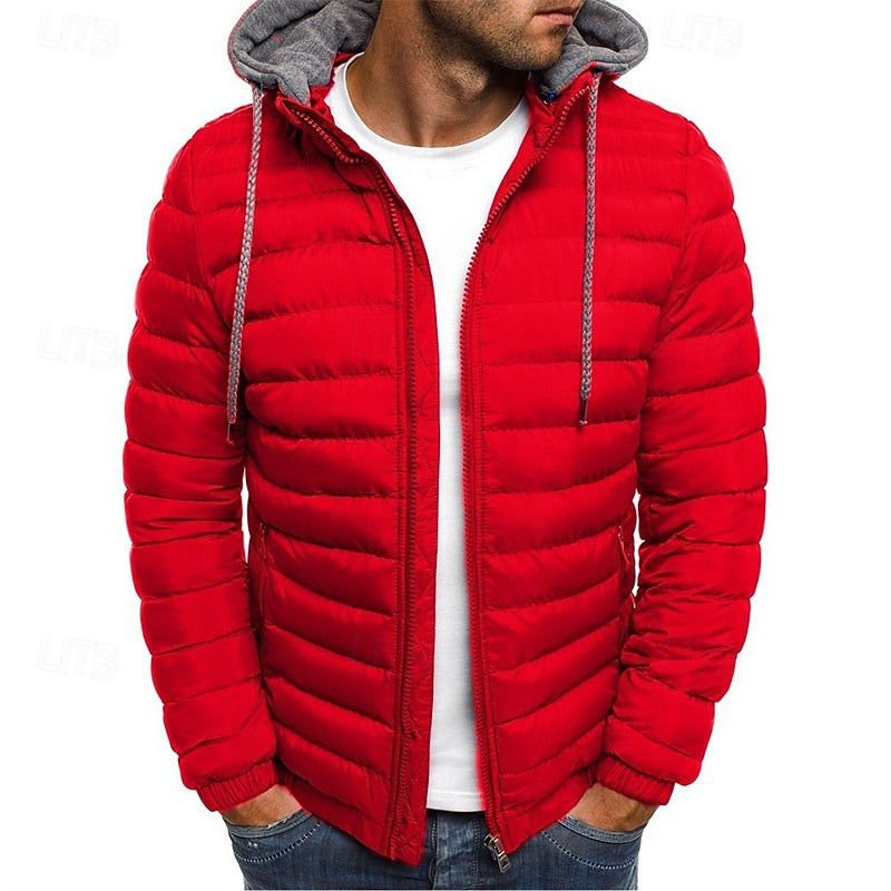 Men's Versatile Hooded Quilted Puffer Jacket