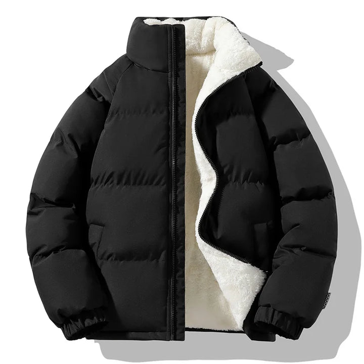Men's Relaxed Quilted Puffer Jacket with Funnel Neck
