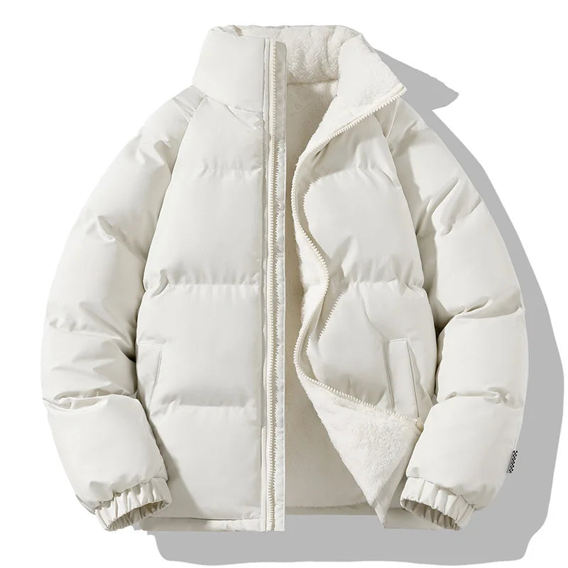 Men's Relaxed Quilted Puffer Jacket with Funnel Neck