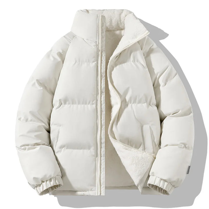 Men's Relaxed Quilted Puffer Jacket with Funnel Neck