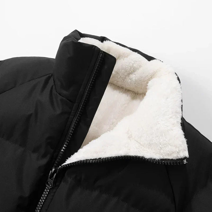 Men's Relaxed Quilted Puffer Jacket with Funnel Neck