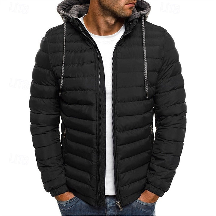 Men's Versatile Hooded Quilted Puffer Jacket