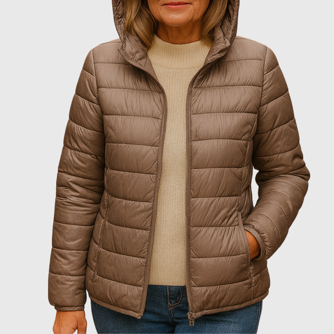 Women's Lightweight Hooded Quilted Down Puffer Jacket