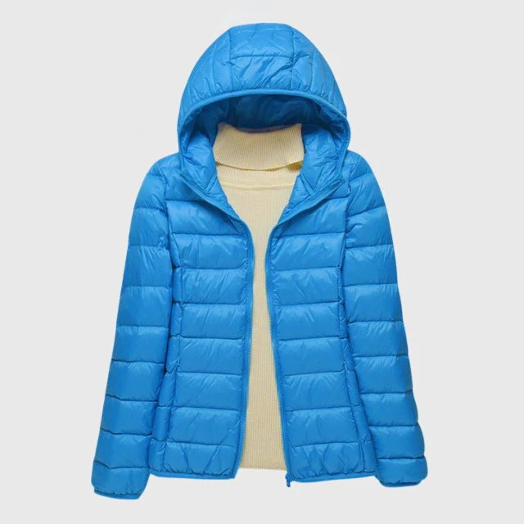 Women's Lightweight Hooded Quilted Down Puffer Jacket