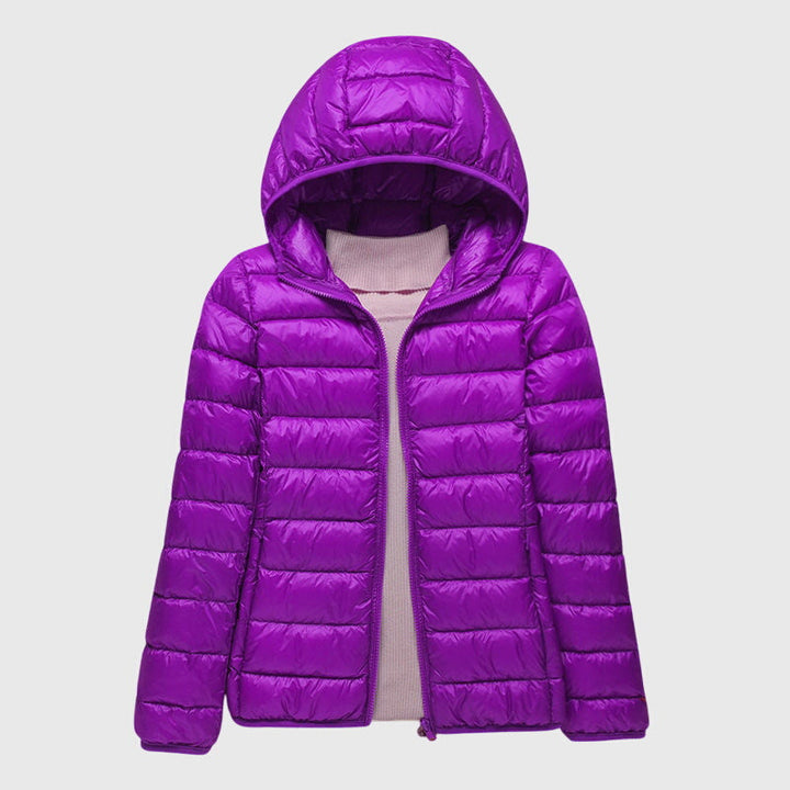 Women's Lightweight Hooded Quilted Down Puffer Jacket