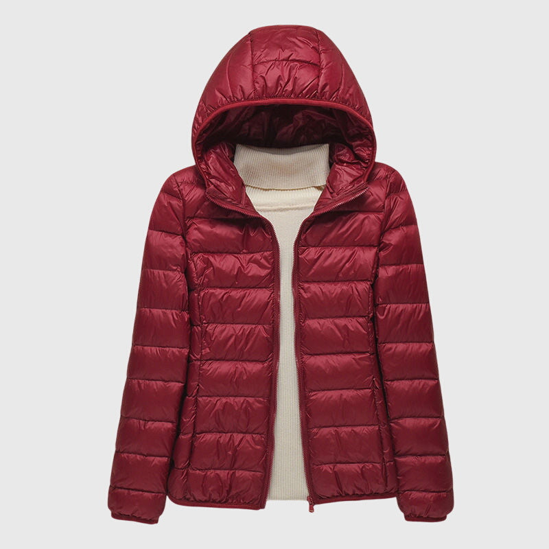 Women's Lightweight Hooded Quilted Down Puffer Jacket