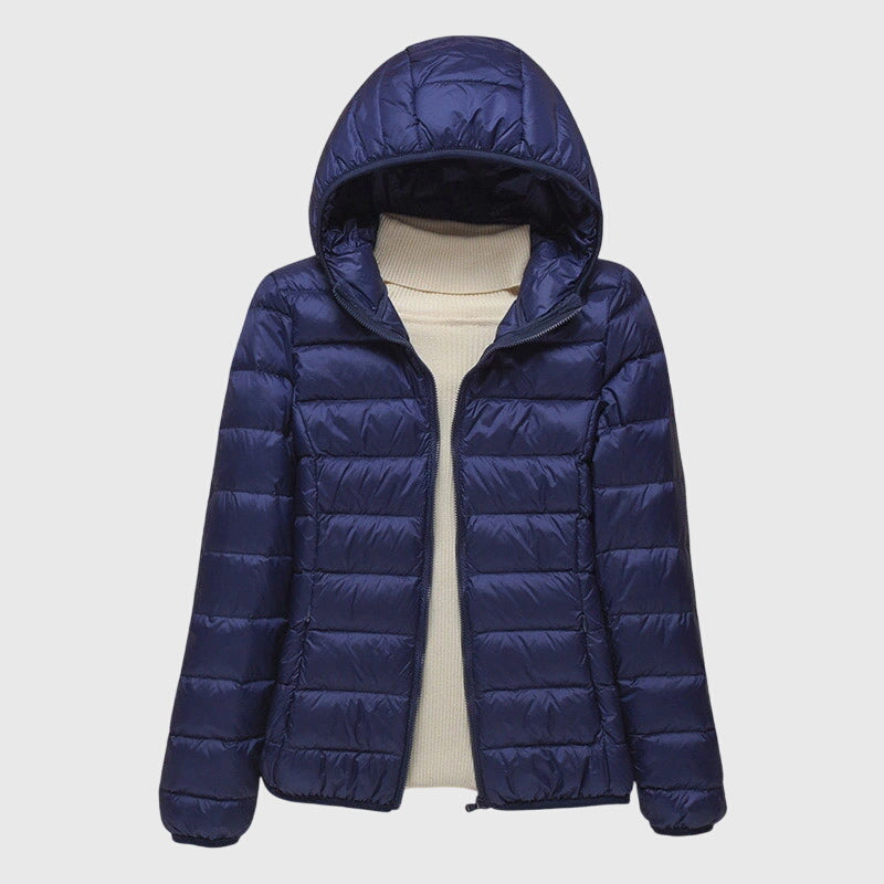 Women's Lightweight Hooded Quilted Down Puffer Jacket