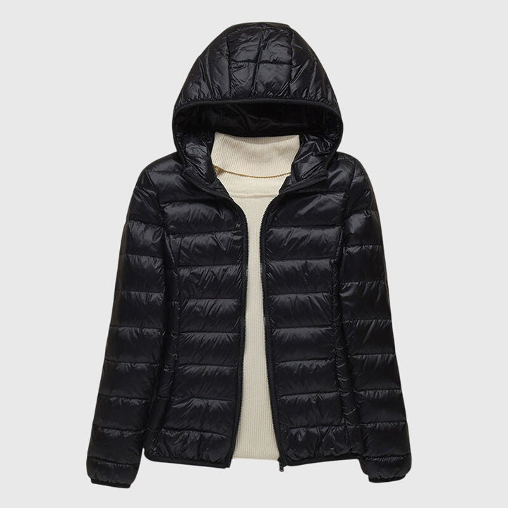 Women's Lightweight Hooded Quilted Down Puffer Jacket