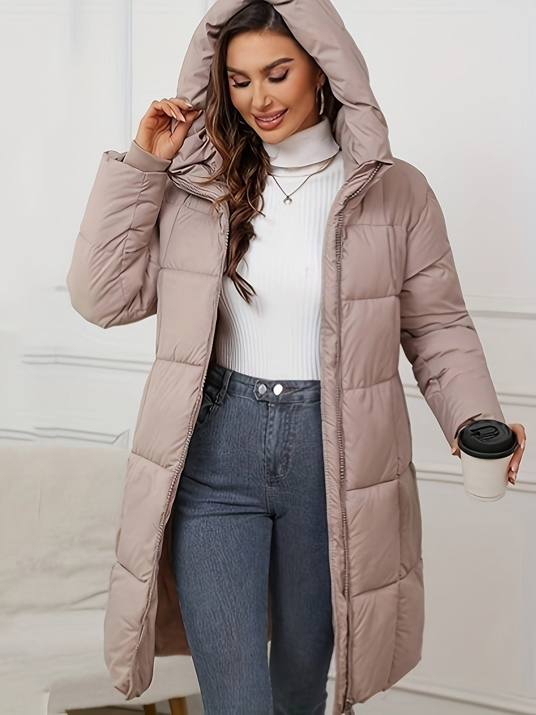 Women's Stylish Quilted Hooded Puffer Oversized Jacket