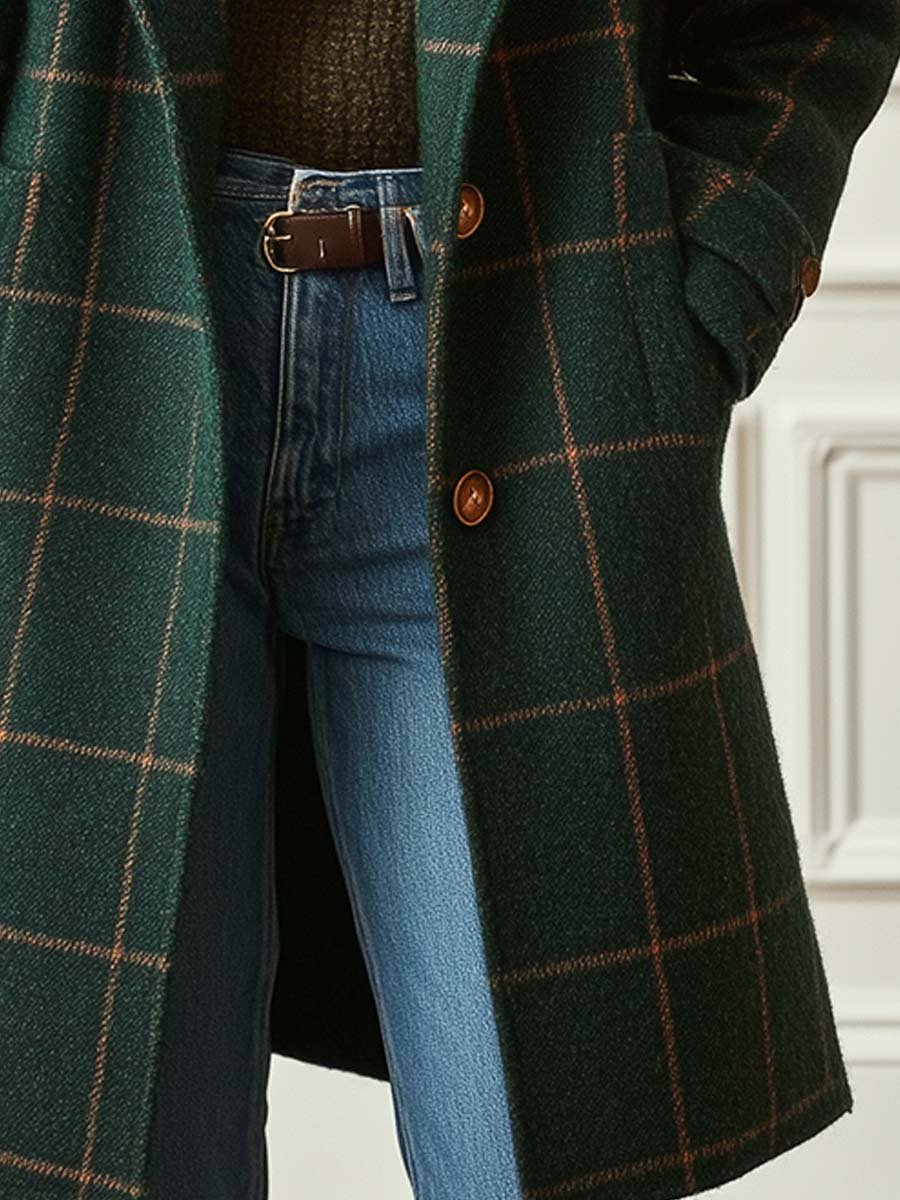 Women's Classic Wool Long Coat With Buttons