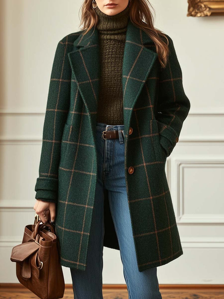 Women's Classic Wool Long Coat With Buttons