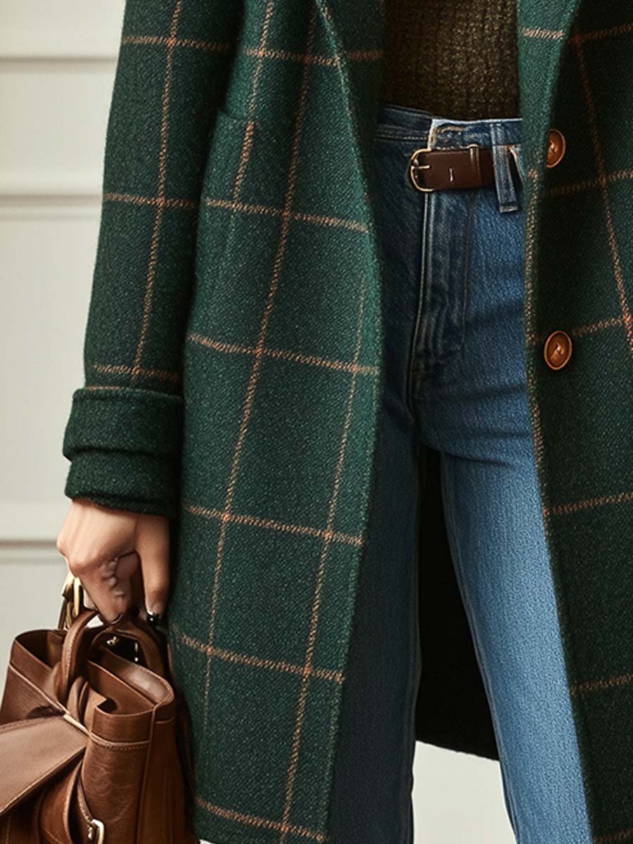 Women's Classic Wool Long Coat With Buttons