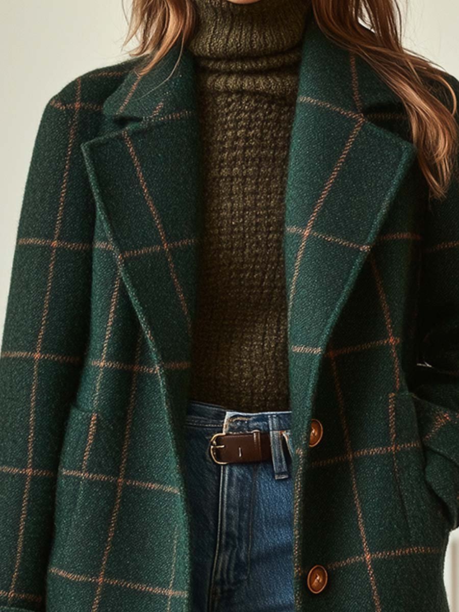 Women's Classic Wool Long Coat With Buttons